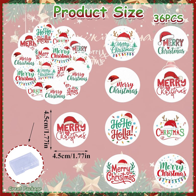 Fyeoxle 36PCS Edible Christmas Hat Cupcake Toppers Wafer Paper Merry Christmas HoHoHo Cupcake Picks for Holiday Theme Christmas Party Baby Shower Birthday Supplies - Image 3